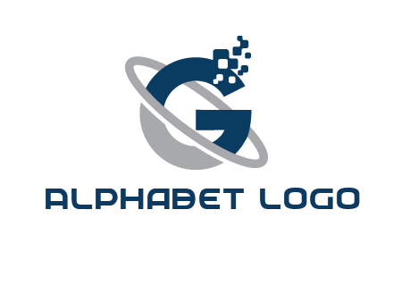 globe Letter G with pixels logo