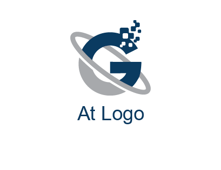 globe Letter G with pixels logo