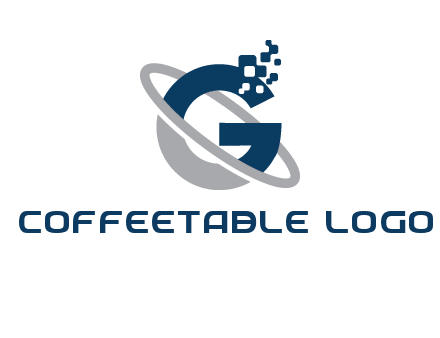 globe Letter G with pixels logo