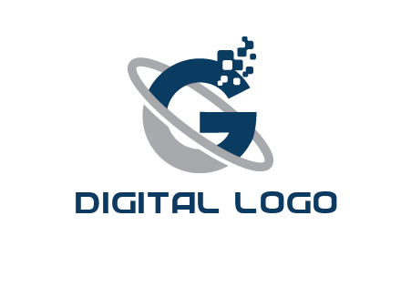 globe Letter G with pixels logo