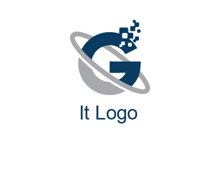 globe Letter G with pixels logo