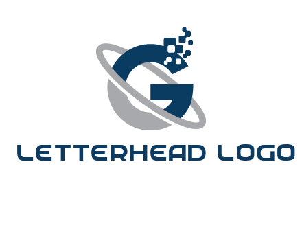 globe Letter G with pixels logo