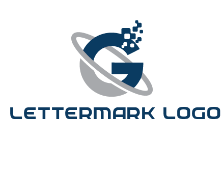 globe Letter G with pixels logo