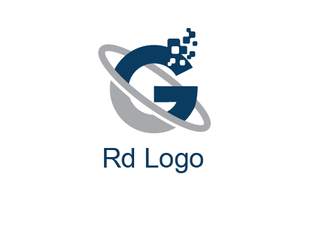 globe Letter G with pixels logo