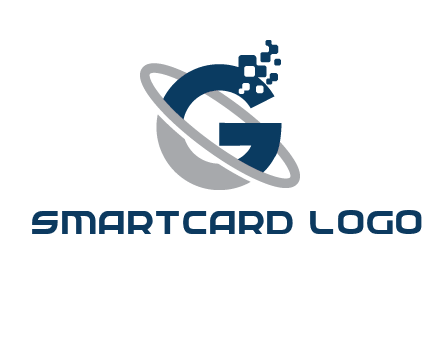 globe Letter G with pixels logo