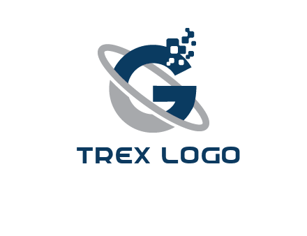 globe Letter G with pixels logo