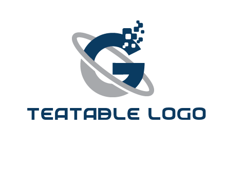 globe Letter G with pixels logo