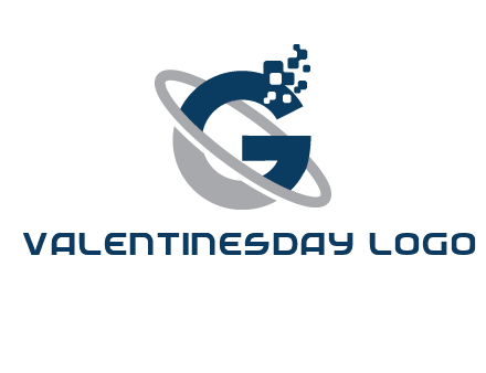 globe Letter G with pixels logo