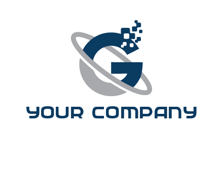 globe Letter G with pixels logo