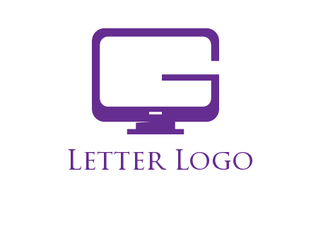 letter G monitor screen logo