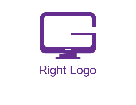 letter G monitor screen logo