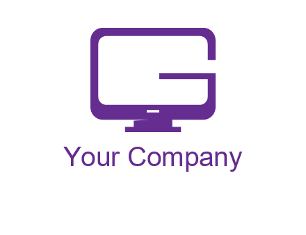 letter G monitor screen logo