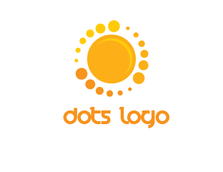 dots around sun logo