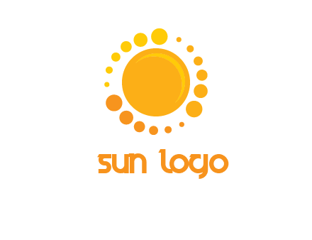dots around sun logo