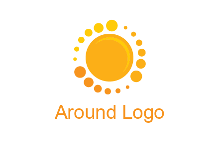 dots around sun logo