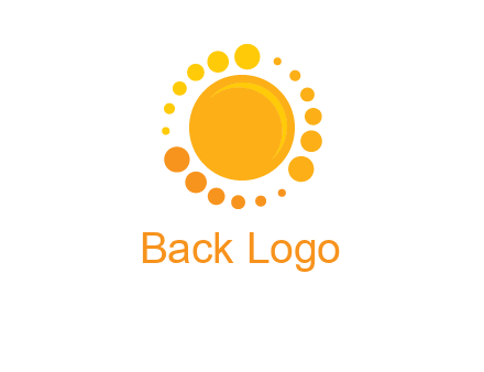 dots around sun logo