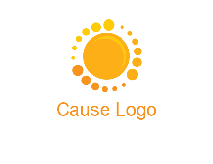 dots around sun logo