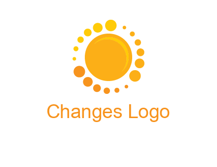 dots around sun logo