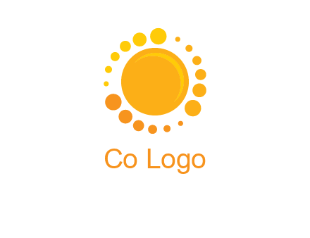 dots around sun logo