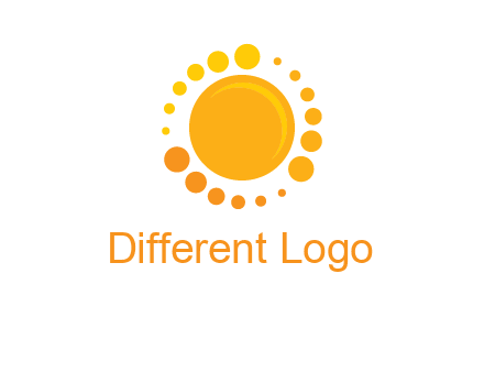 dots around sun logo