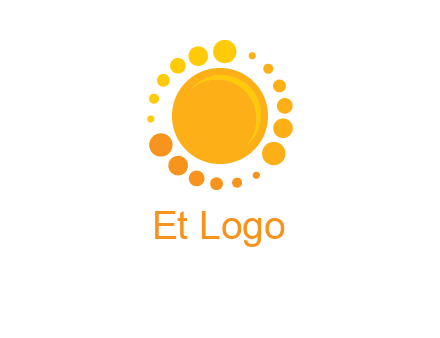dots around sun logo