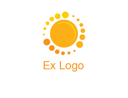 dots around sun logo