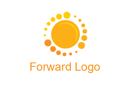 dots around sun logo
