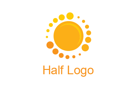 dots around sun logo