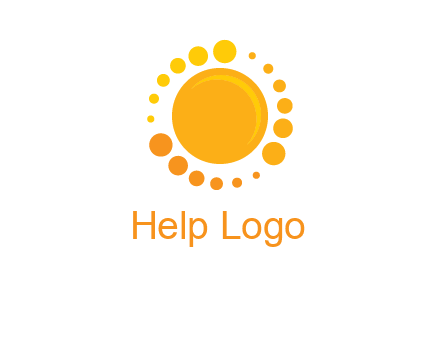 dots around sun logo