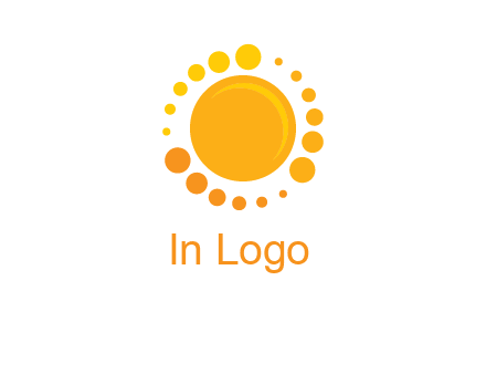 dots around sun logo