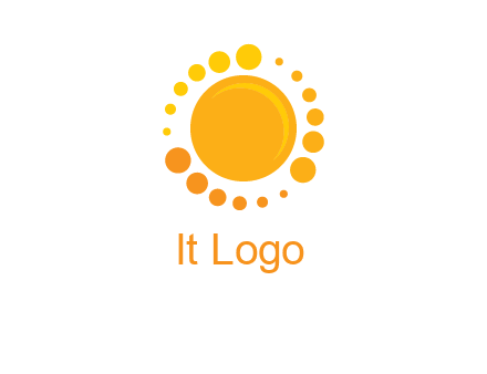 dots around sun logo