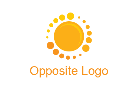dots around sun logo