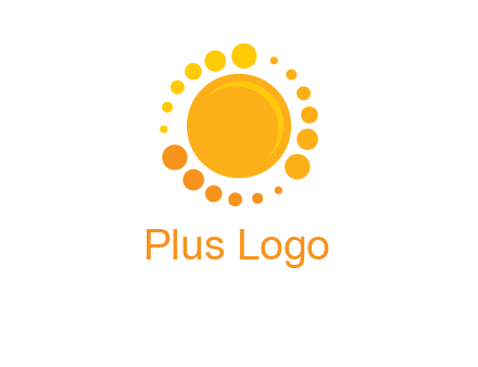 dots around sun logo
