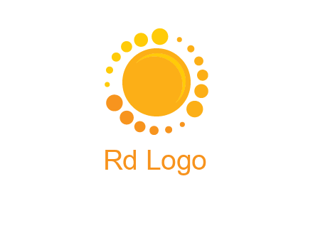 dots around sun logo