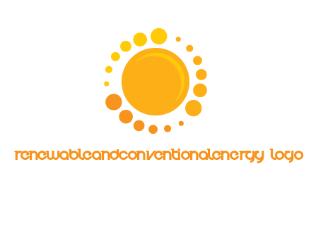 dots around sun logo