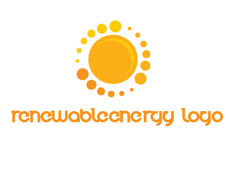 dots around sun logo