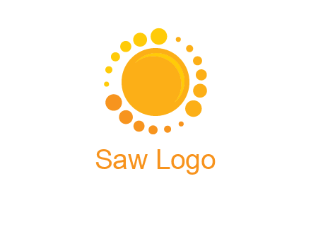 dots around sun logo