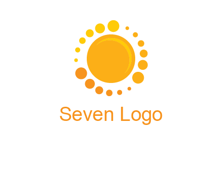 dots around sun logo