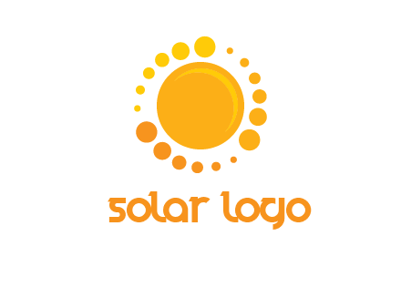 dots around sun logo