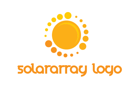dots around sun logo