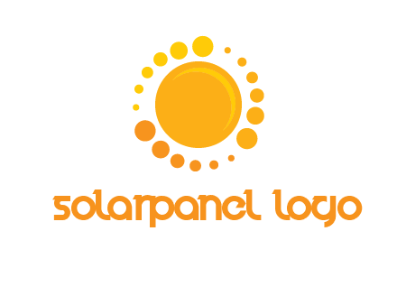 dots around sun logo