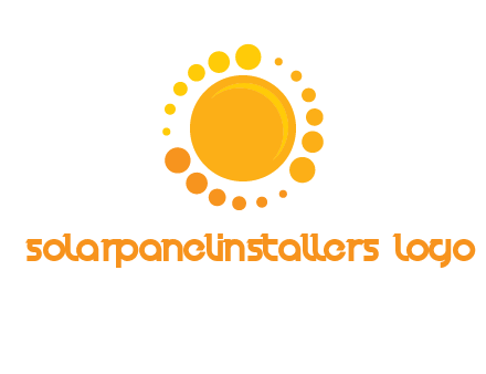 dots around sun logo