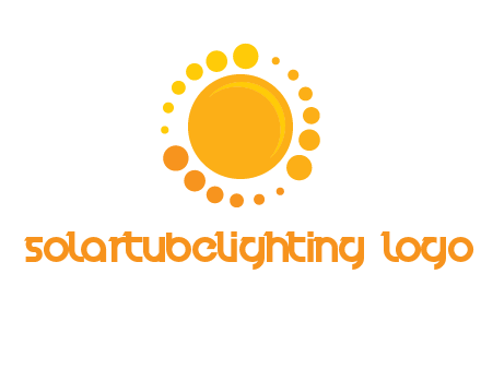dots around sun logo