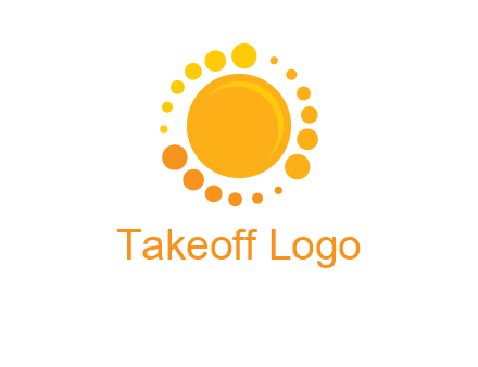 dots around sun logo
