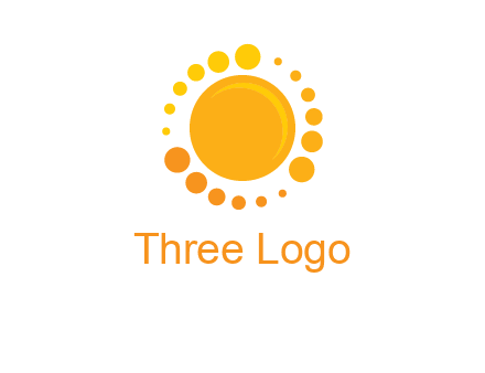 dots around sun logo