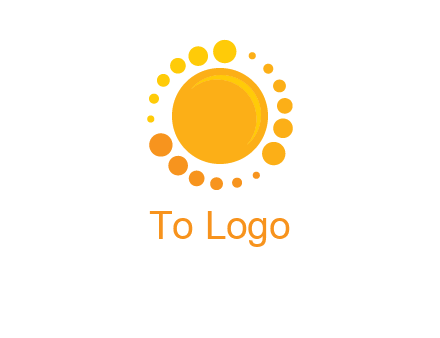 dots around sun logo