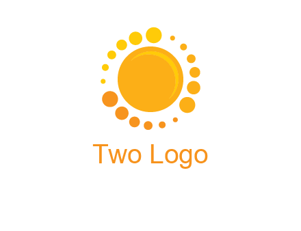 dots around sun logo