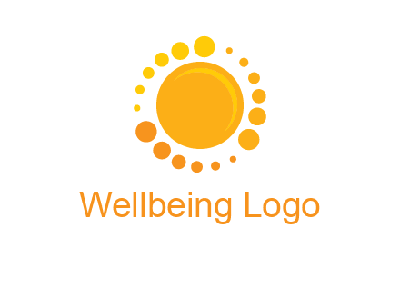 dots around sun logo