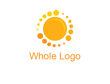 dots around sun logo