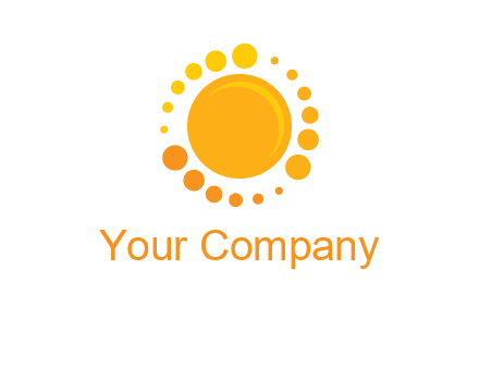 dots around sun logo